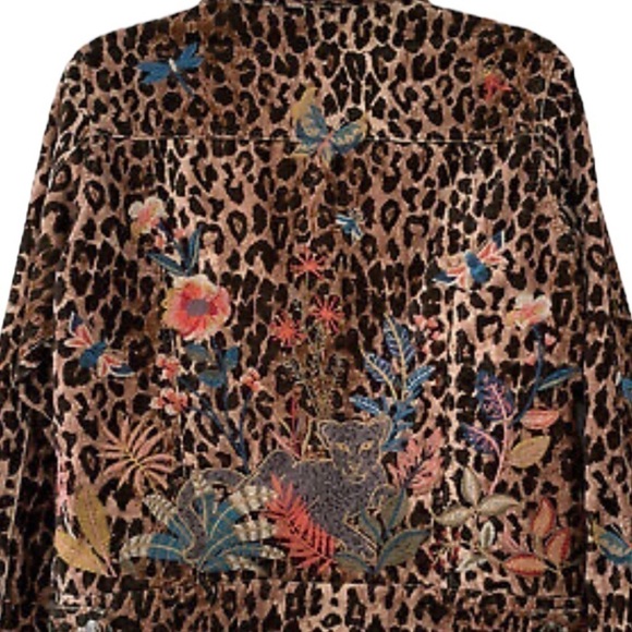 Johnny Was heavily embroidered SHURI COTTON VELVET TRUCKER JACKET NWT - Picture 4 of 10